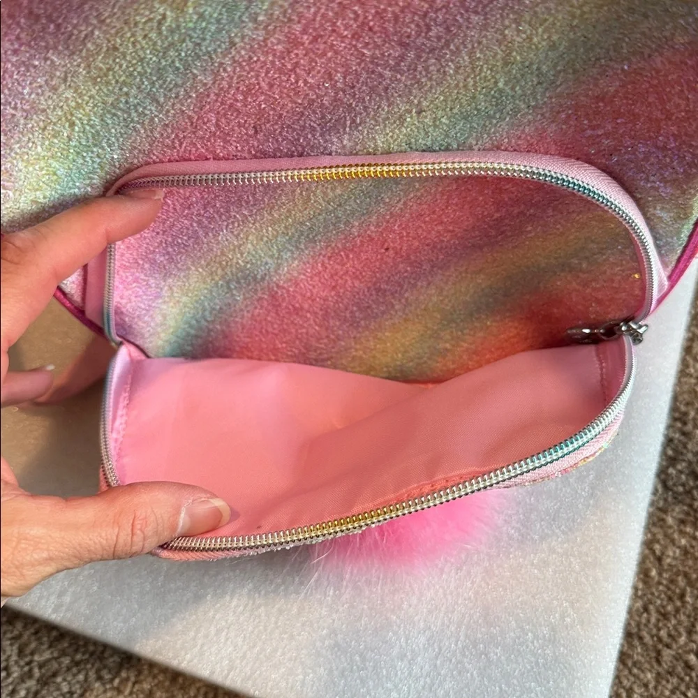 OMG accessories sparkly Pom Pom bunny toddler kid size backpack